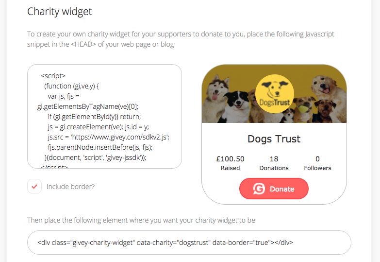 Donation button